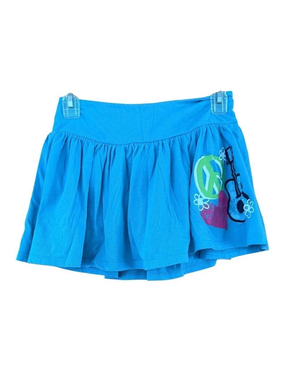 SO Blue Skort Mini Skirt Peace Graphic